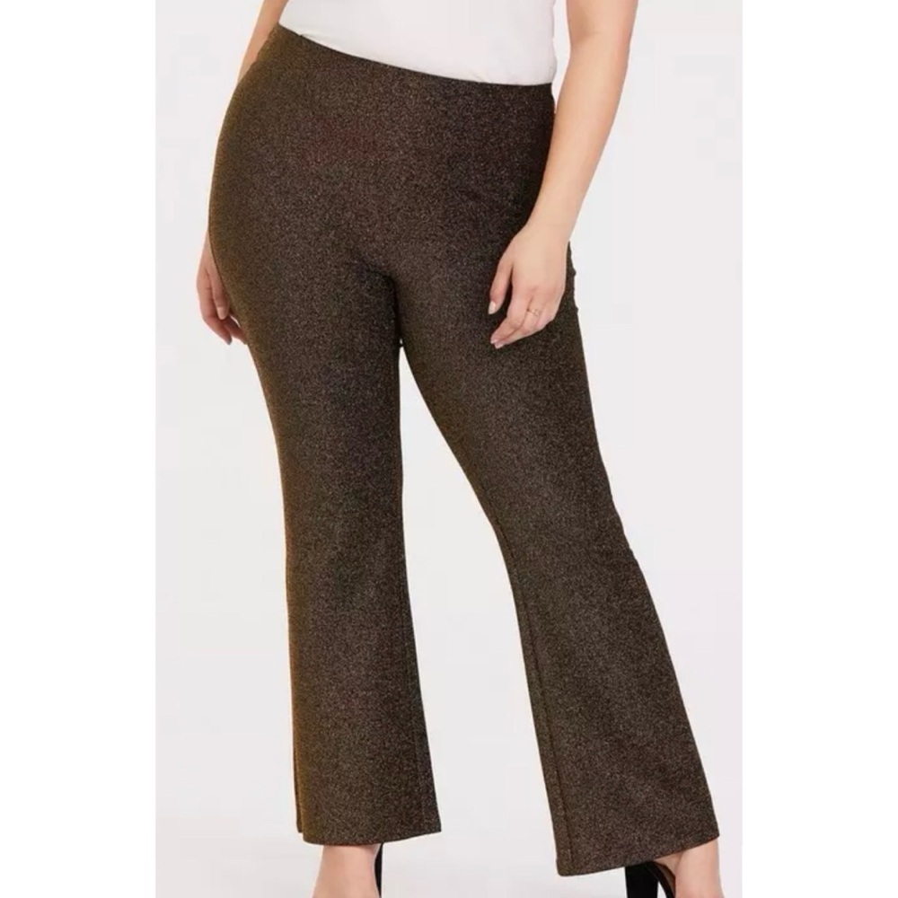Torrid Gold Shiny Fit & Flare Pant